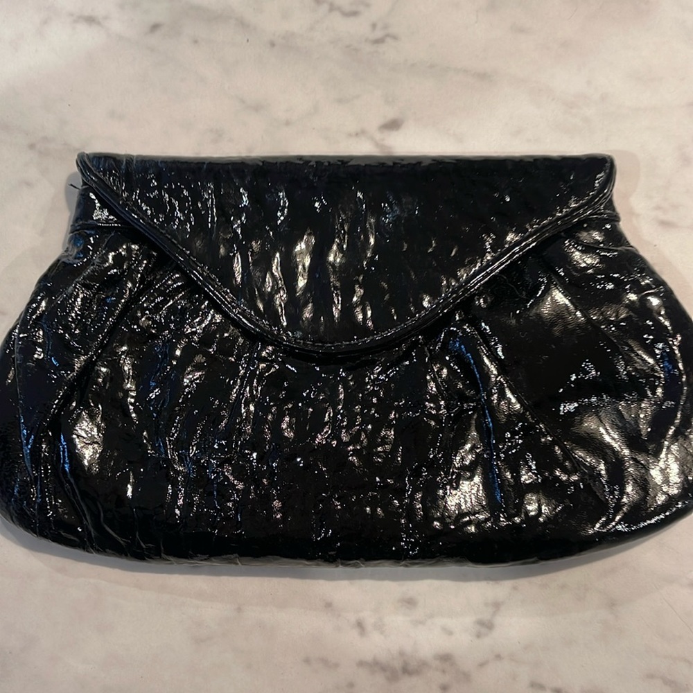 Black Patent Lauren Merlin Clutch